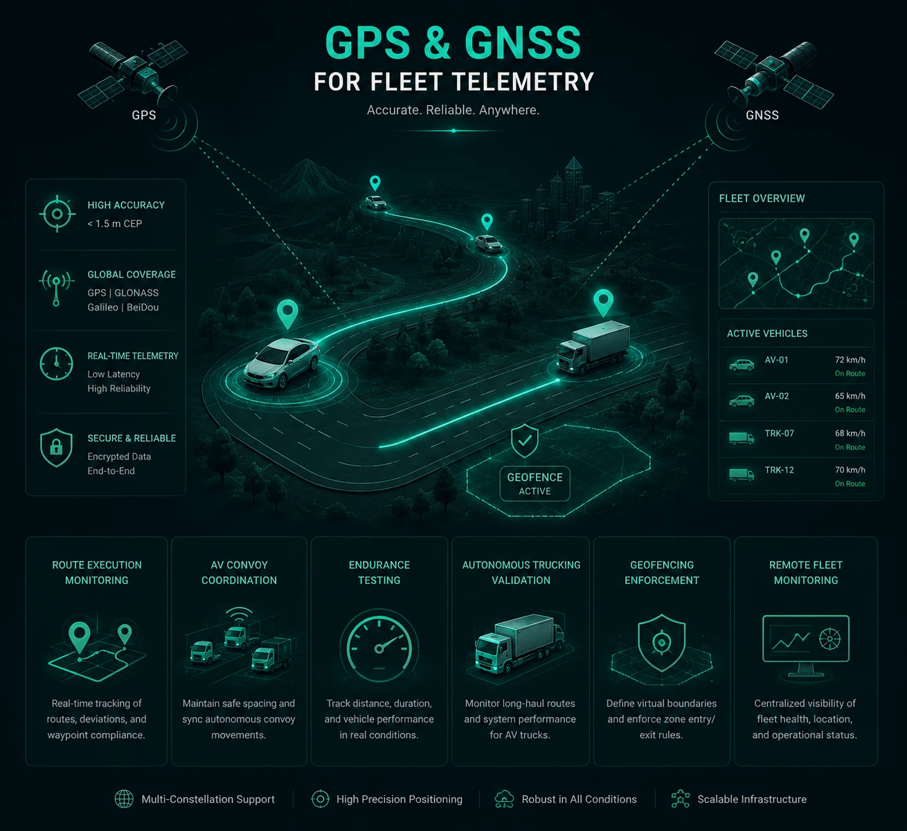 Precision GNSS antenna on test vehicle